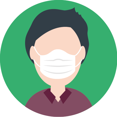 Icon person with mask