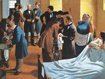 Arztszene um 1850