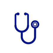 Icon blau Stethoskop