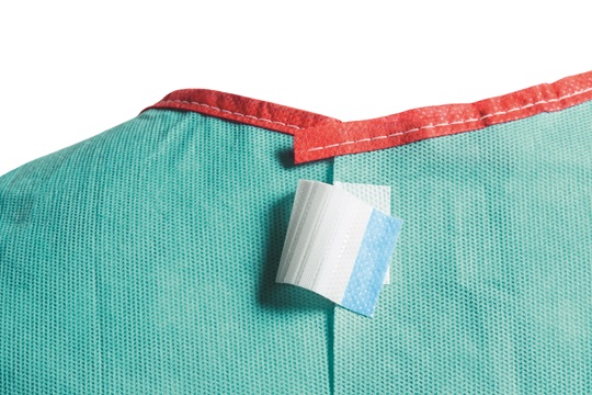 Combitape tape closure system for surgical gowns and the colour coded neckline